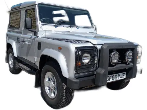Land Rover Defender 90 Silver TD5 GF06 YJE